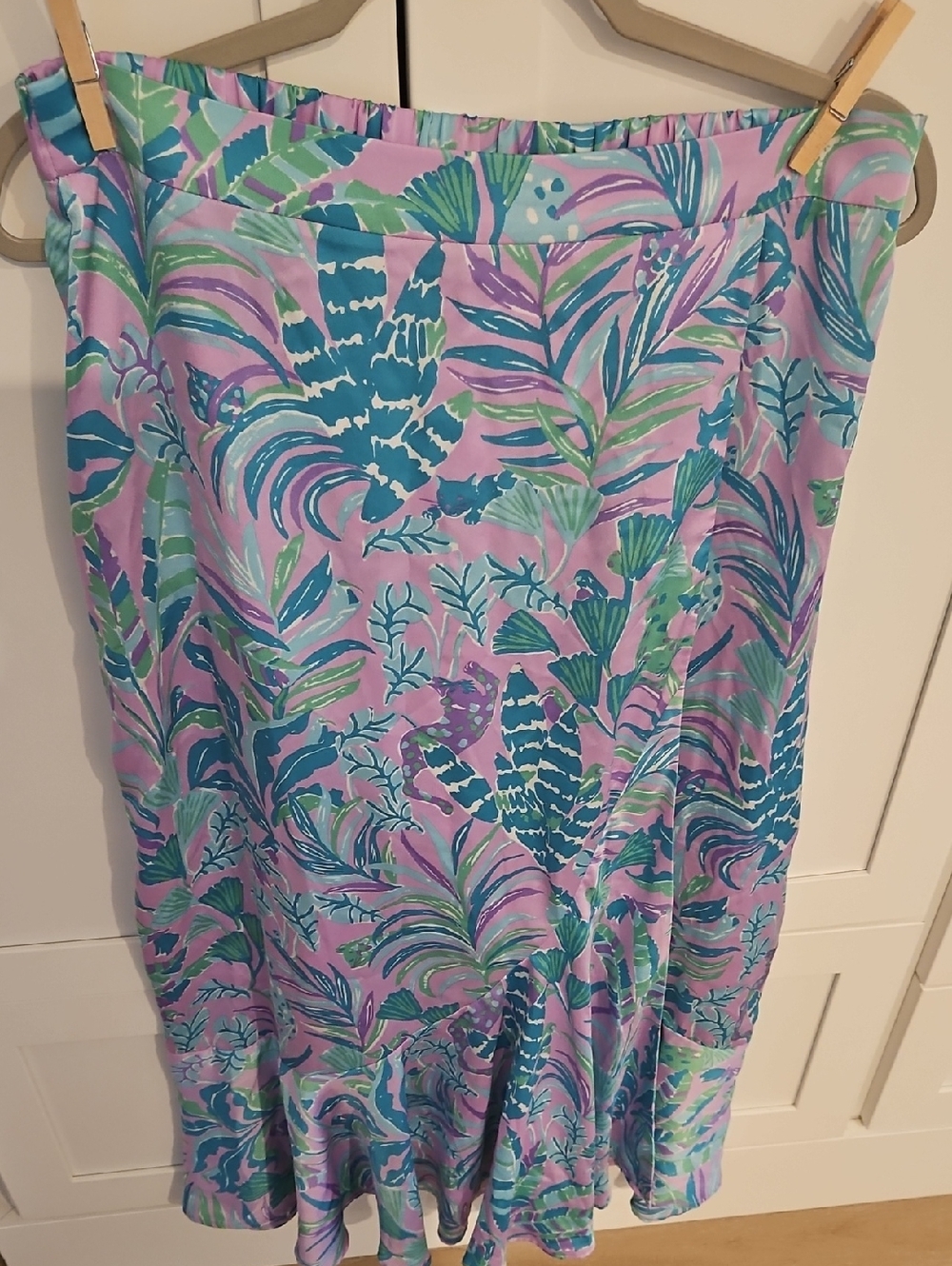 Lilly Pulitzer Lavender and Teal Tropical Maxi Skirt